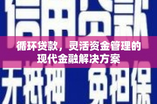 冷水江循环贷款，灵活资金管理的现代金融解决方案