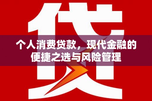 杭州个人消费贷款，现代金融的便捷之选与风险管理