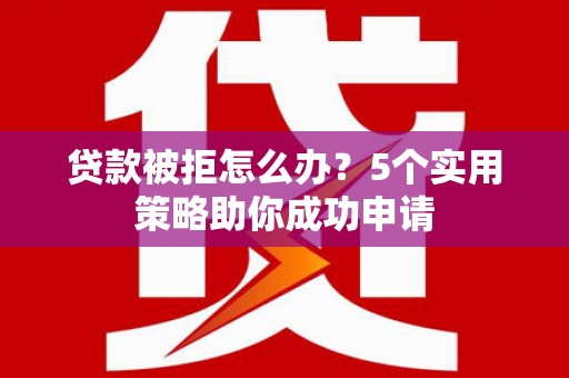 丹凤贷款被拒怎么办？5个实用策略助你成功申请