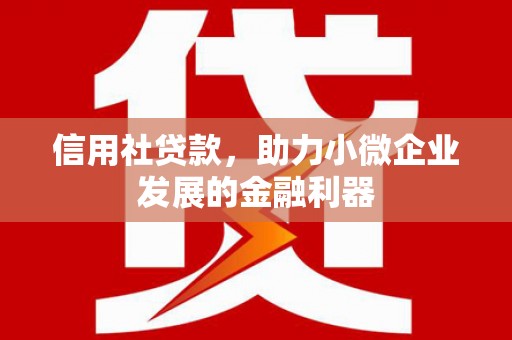 三水信用社贷款，助力小微企业发展的金融利器
