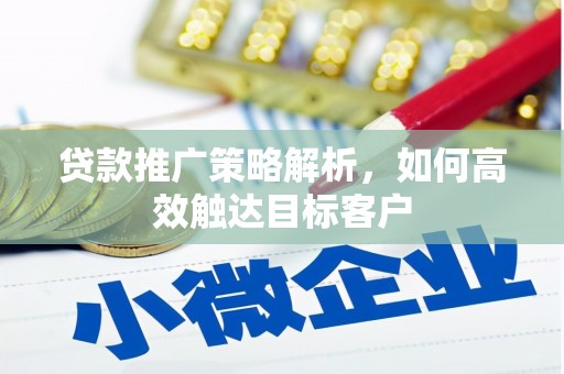 高要贷款推广策略解析，如何高效触达目标客户